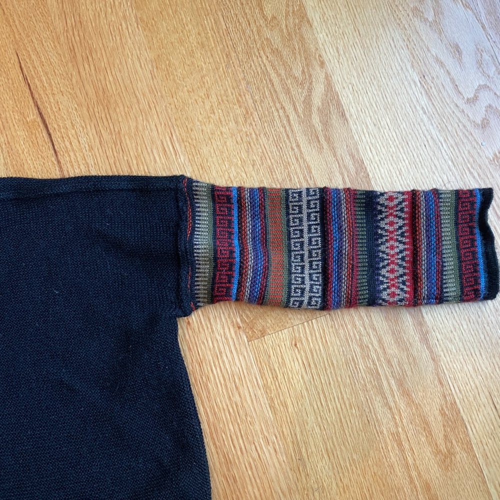 Colorful Patterned Knit Sweater by Caamano, Size M - Picture 3 of 7